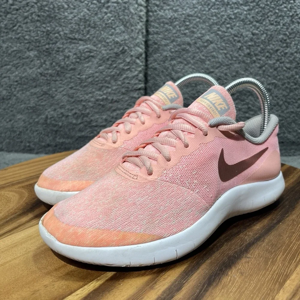 Girls Kids Youth Nike Flex Contact 917937 600 Pink White Sneakers Shoes Size‎ 5
